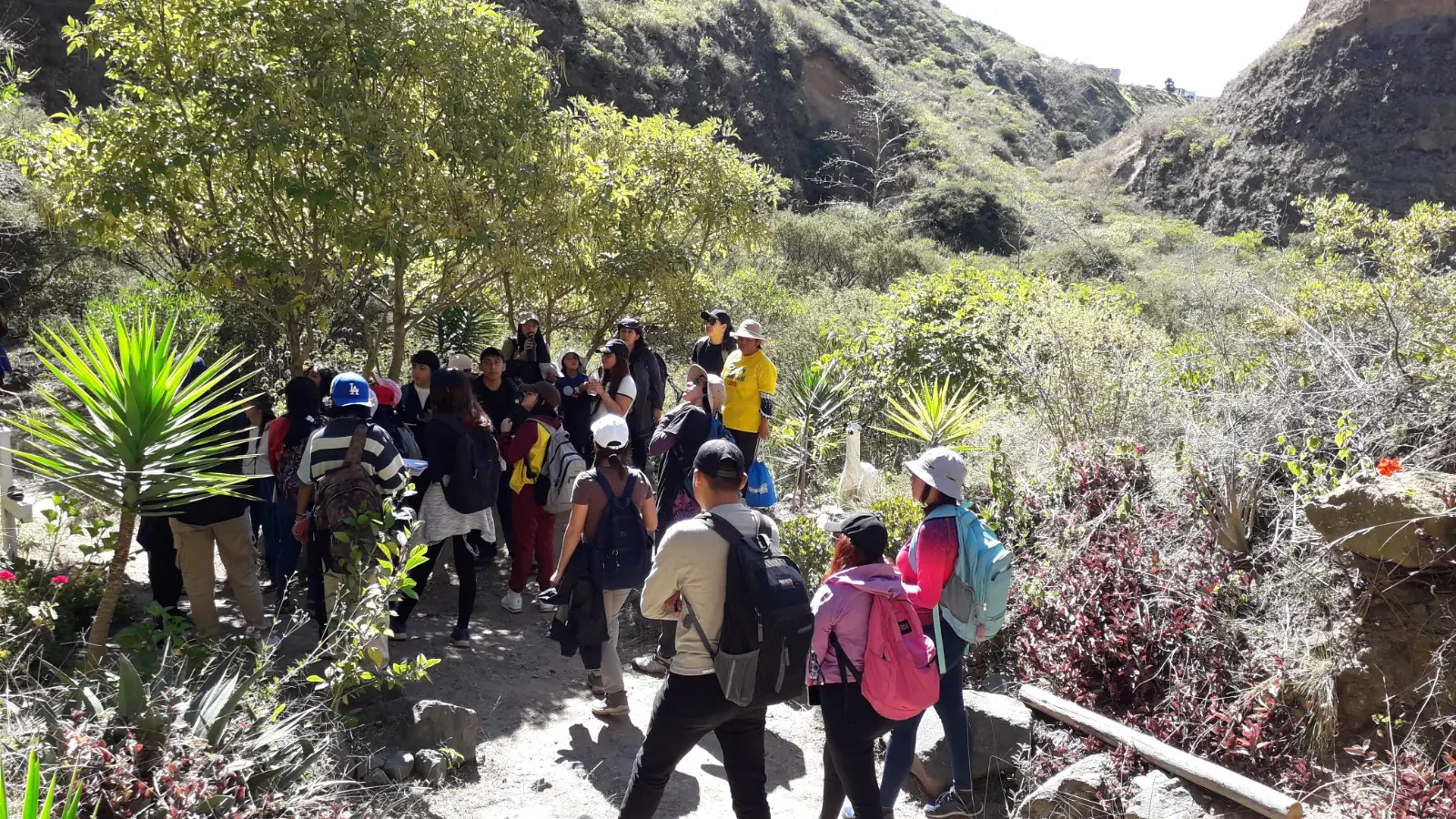 Recorrido comunitario de Fundación Quebradas Vivas por una quebrada restaurada de Quito